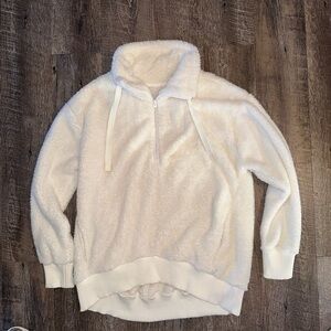 White oversized Sherpa pullover  size medium